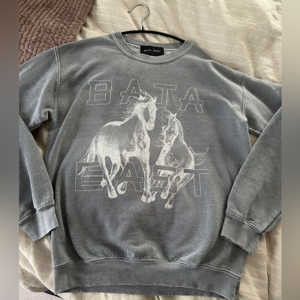 Baja East Wild Horses cree Sweatshirt. Small.